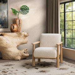 Caprice Beige Natural Accent Chair - Ornate Home