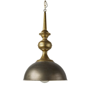 Capsa Antiqued Gold/Silver Metal Dome Pendant Light - Ornate Home