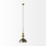 Capsa Antiqued Gold/Silver Metal Dome Pendant Light - Ornate Home