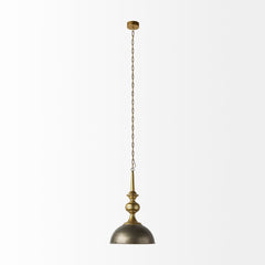 Capsa Antiqued Gold/Silver Metal Dome Pendant Light - Ornate Home