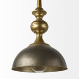 Capsa Antiqued Gold/Silver Metal Dome Pendant Light - Ornate Home