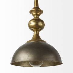 Capsa Antiqued Gold/Silver Metal Dome Pendant Light - Ornate Home