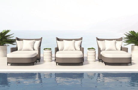 Captiva Pewter Grey/White/Cream Outdoor Chair 1/2 - Ornate Home