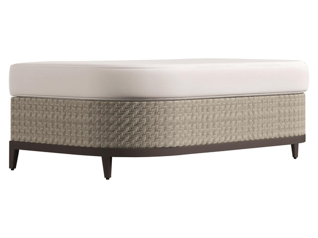 Captiva Pewter Grey/White/Cream Outdoor Ottoman - Ornate Home