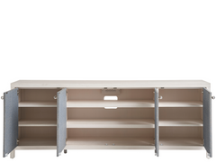 Captiva White Sand/Blue Seagrass Credenza - Ornate Home