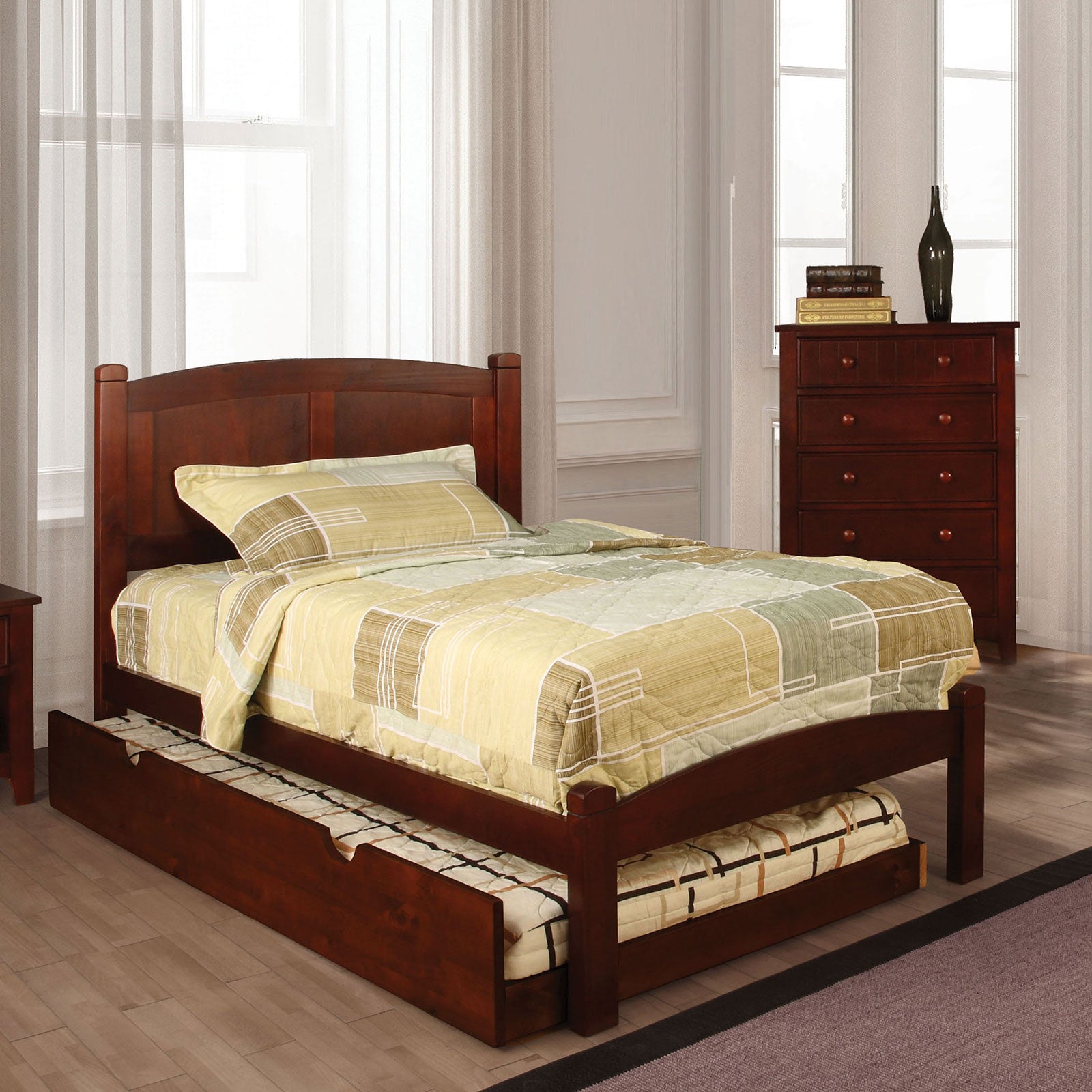 Cara Cherry 4 Pc. Twin Bedroom Set - Ornate Home