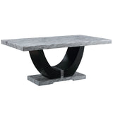 Caralin Engineered Stone & Black Dining Table - Ornate Home