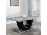 Caralin Engineered Stone & Black Dining Table - Ornate Home