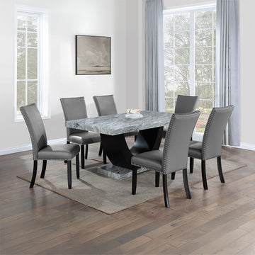 Caralin Gray  & Black Side Chair (Set of 2) - Ornate Home