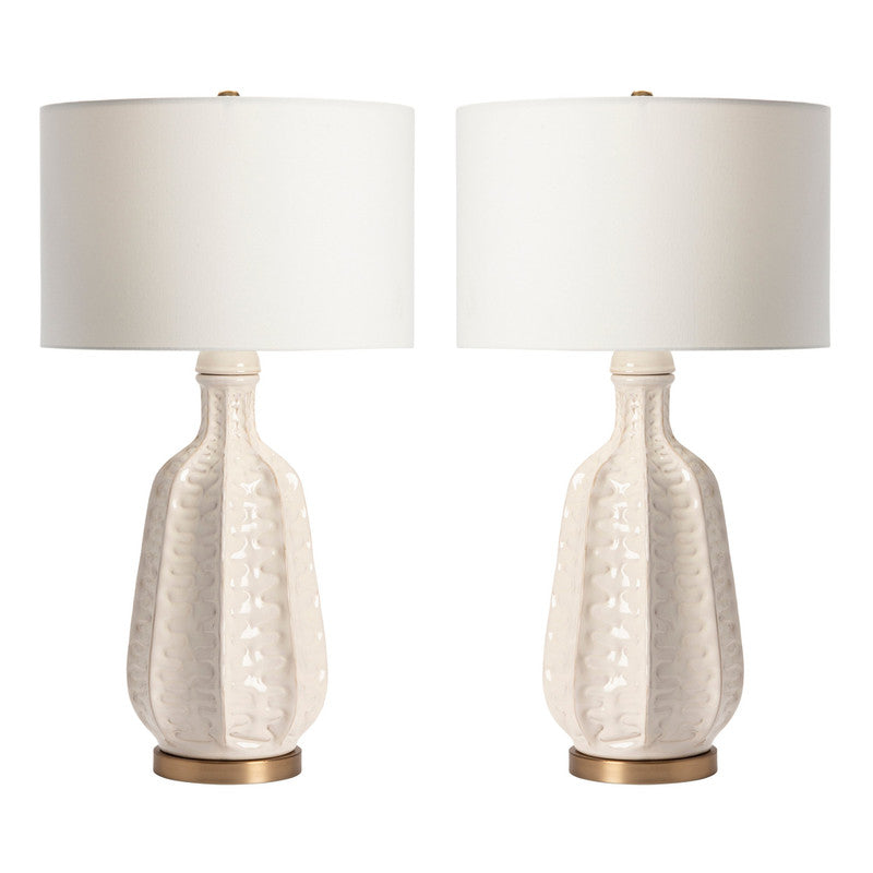 Carambola White Table Lamp (Set of 2) - Ornate Home