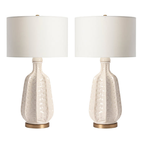 Carambola White Table Lamp (Set of 2) - Ornate Home
