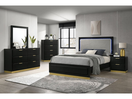 Caraway Black 5-piece Queen Bedroom Set - Ornate Home