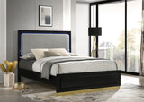 Caraway Black Eastern King Panel Bed - Ornate Home