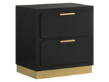 Caraway Black Nightstand - Ornate Home