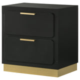 Caraway Black Nightstand - Ornate Home