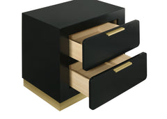 Caraway Black Nightstand - Ornate Home