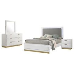 Caraway White 4-piece California King Bedroom Set - Ornate Home
