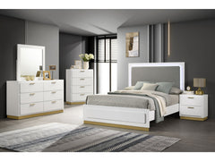 Caraway White  5-piece Eastern King Bedroom Set - Ornate Home