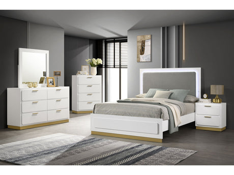 Caraway White  5-piece Eastern King Bedroom Set - Ornate Home