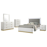 Caraway White  5-piece Eastern King Bedroom Set - Ornate Home