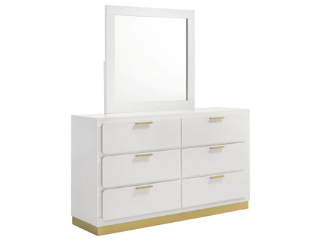 Caraway White Dresser and Mirror - Ornate Home