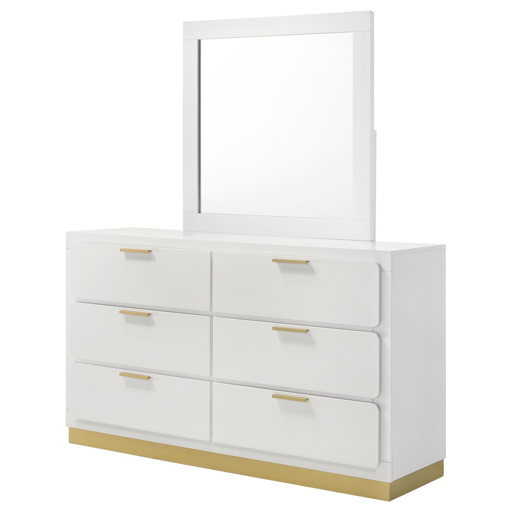 Caraway White Dresser and Mirror - Ornate Home