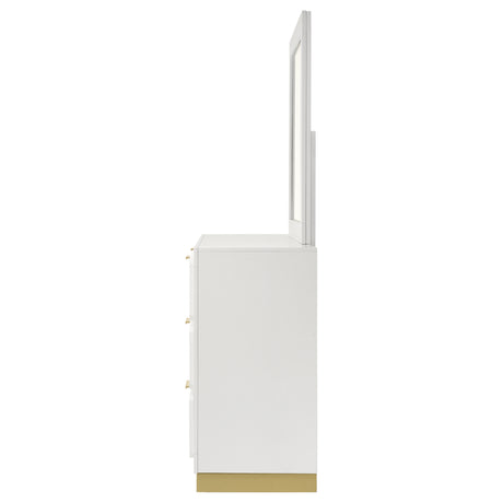 Caraway White Dresser and Mirror - Ornate Home