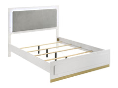 Caraway White Eastern King Panel Bed - Ornate Home