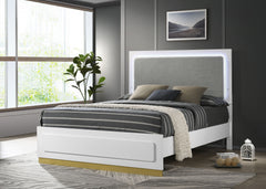 Caraway White Eastern King Panel Bed - Ornate Home