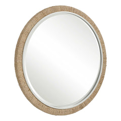 Carbet Brown/White Round Rope Mirror - Ornate Home