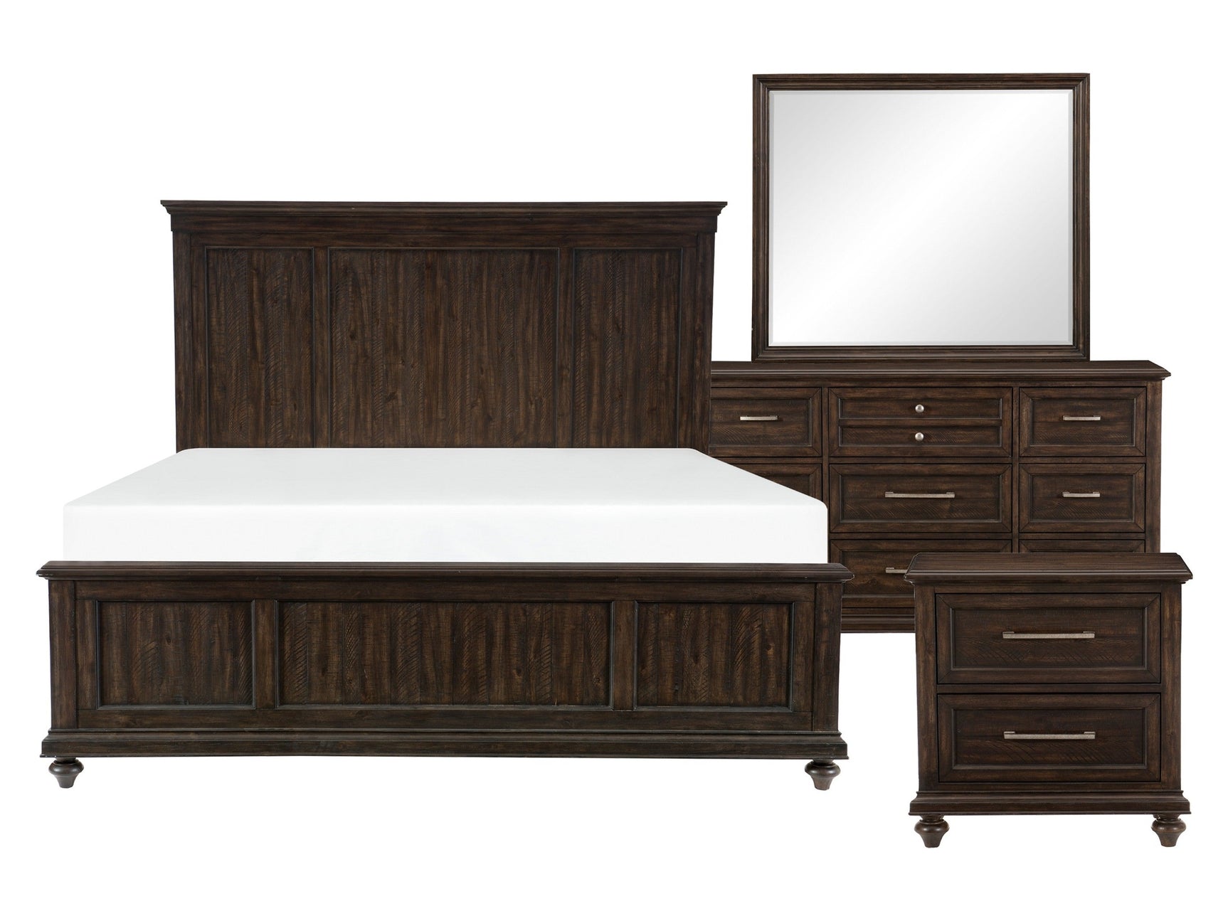 Cardano Driftwood Charcoal 4-piece Queen Bedroom Set - Ornate Home