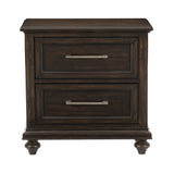 Cardano Driftwood Charcoal 5-Piece Low-Post Queen Bedroom Set - Ornate Home