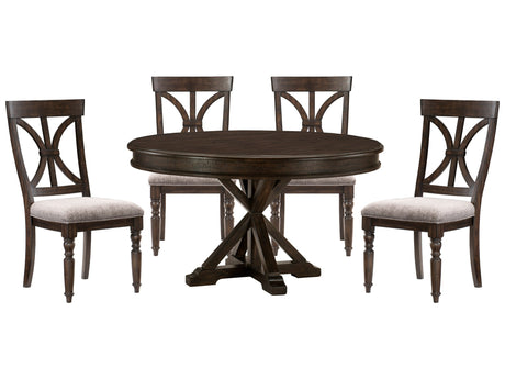 Cardano Driftwood Charcoal 5-piece Dinig Table Set - Ornate Home