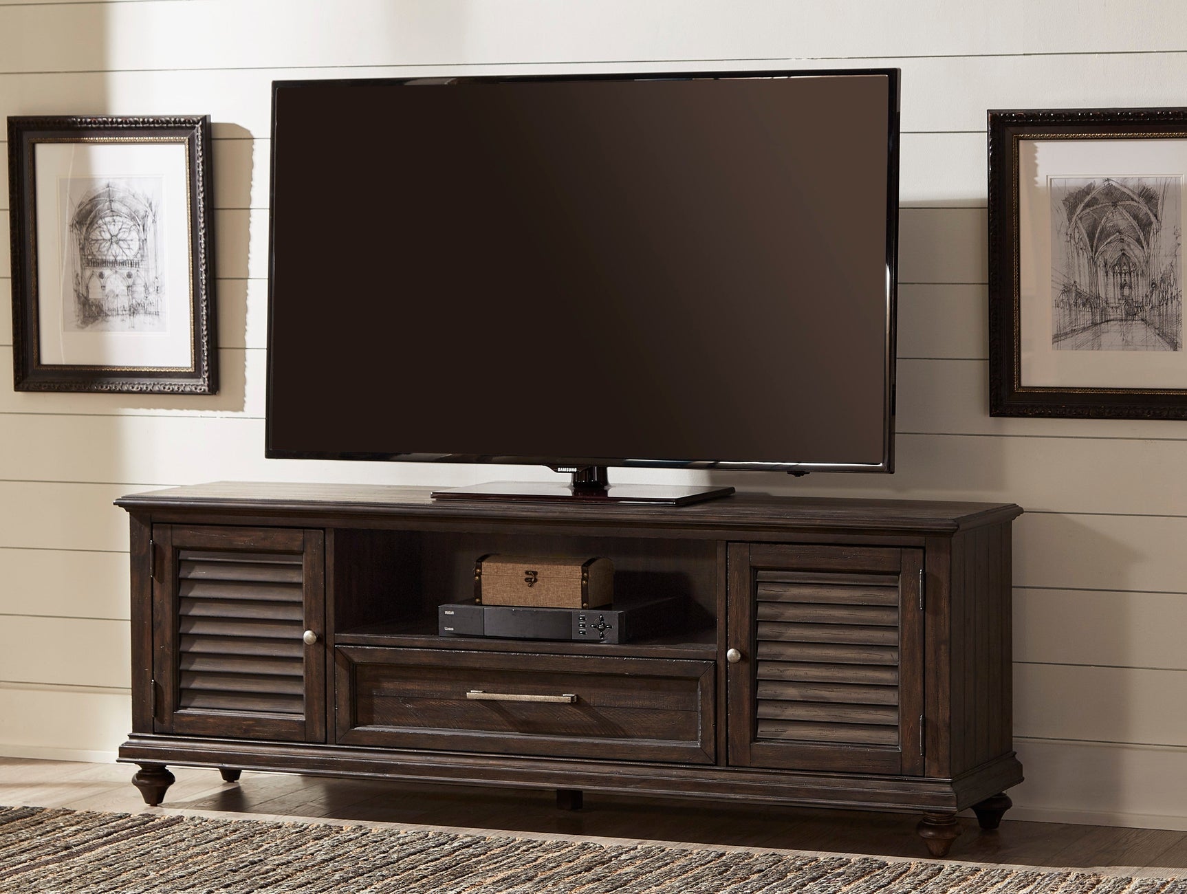 Cardano Driftwood Charcoal 72" TV Stand - Ornate Home
