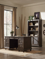 Cardano Driftwood Charcoal Bookcase - Ornate Home