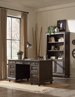 Cardano Driftwood Charcoal Bookcase - Ornate Home