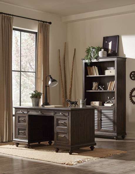 Cardano Driftwood Charcoal Bookcase - Ornate Home