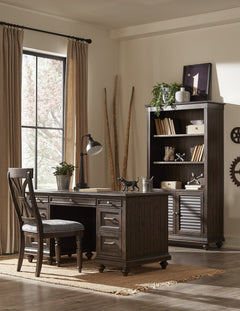 Cardano Driftwood Charcoal Bookcase - Ornate Home