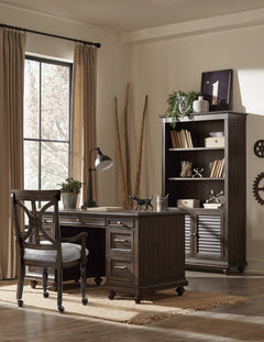 Cardano Driftwood Charcoal Bookcase - Ornate Home