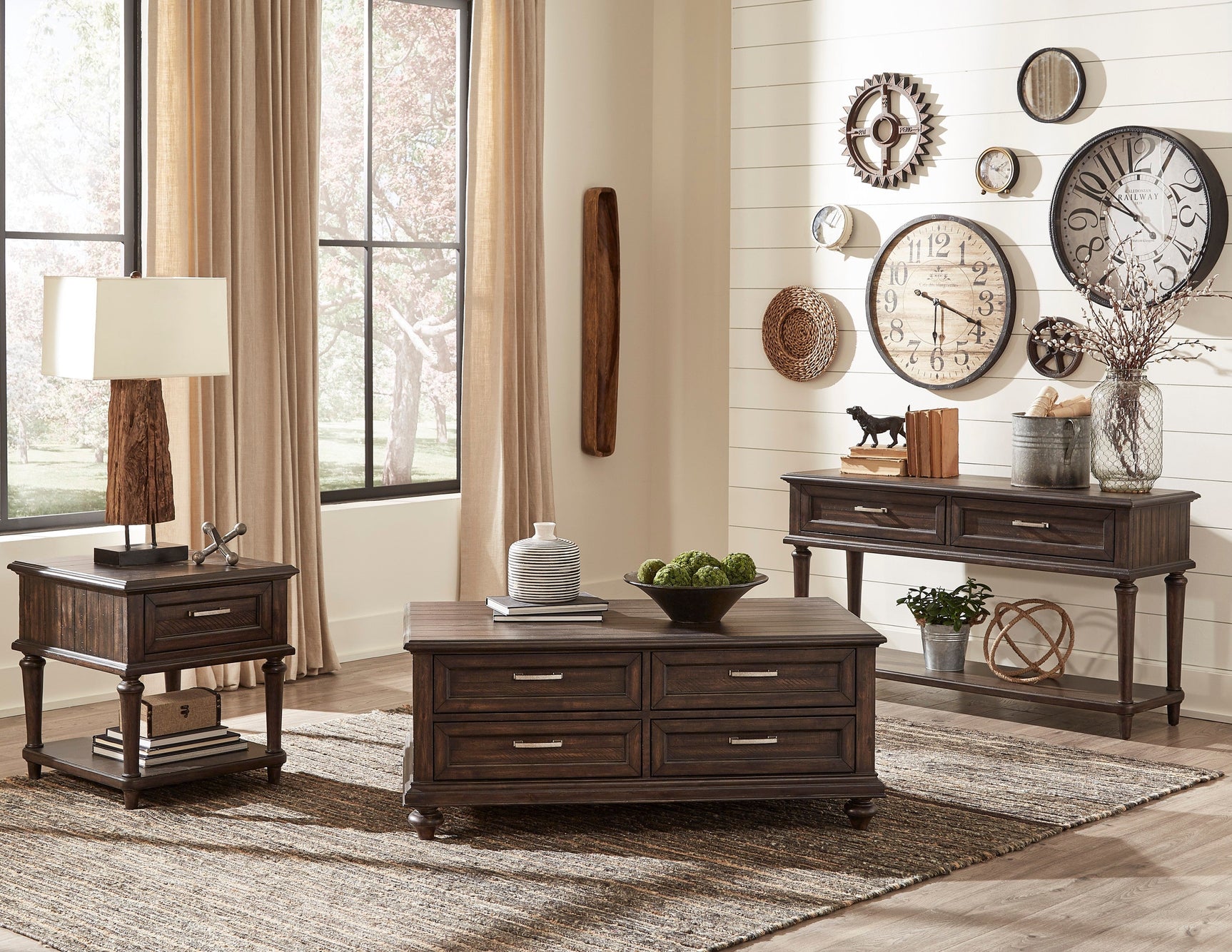 Cardano Driftwood Charcoal End Table - Ornate Home