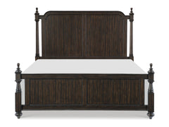 Cardano Driftwood Charcoal Queen Poster Bed - Ornate Home