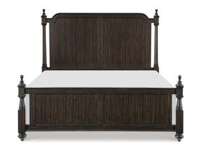 Cardano Driftwood Charcoal Queen Poster Bed - Ornate Home