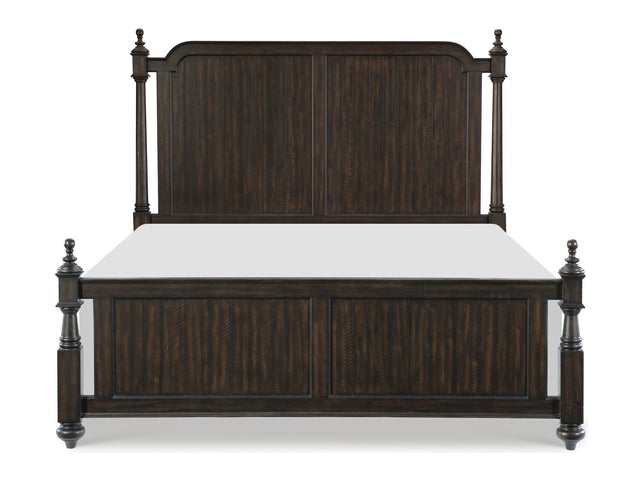 Cardano Driftwood Charcoal Queen Poster Bed - Ornate Home