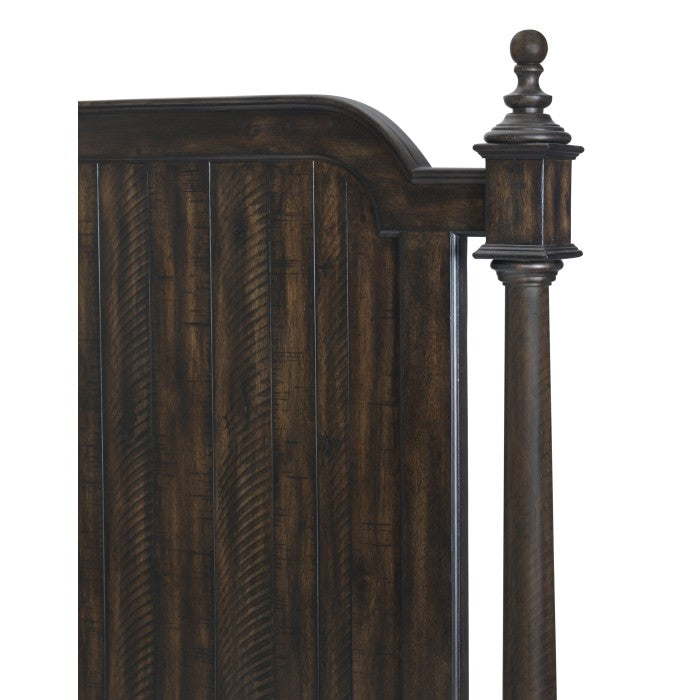 Cardano Driftwood Charcoal Queen Poster Bed - Ornate Home
