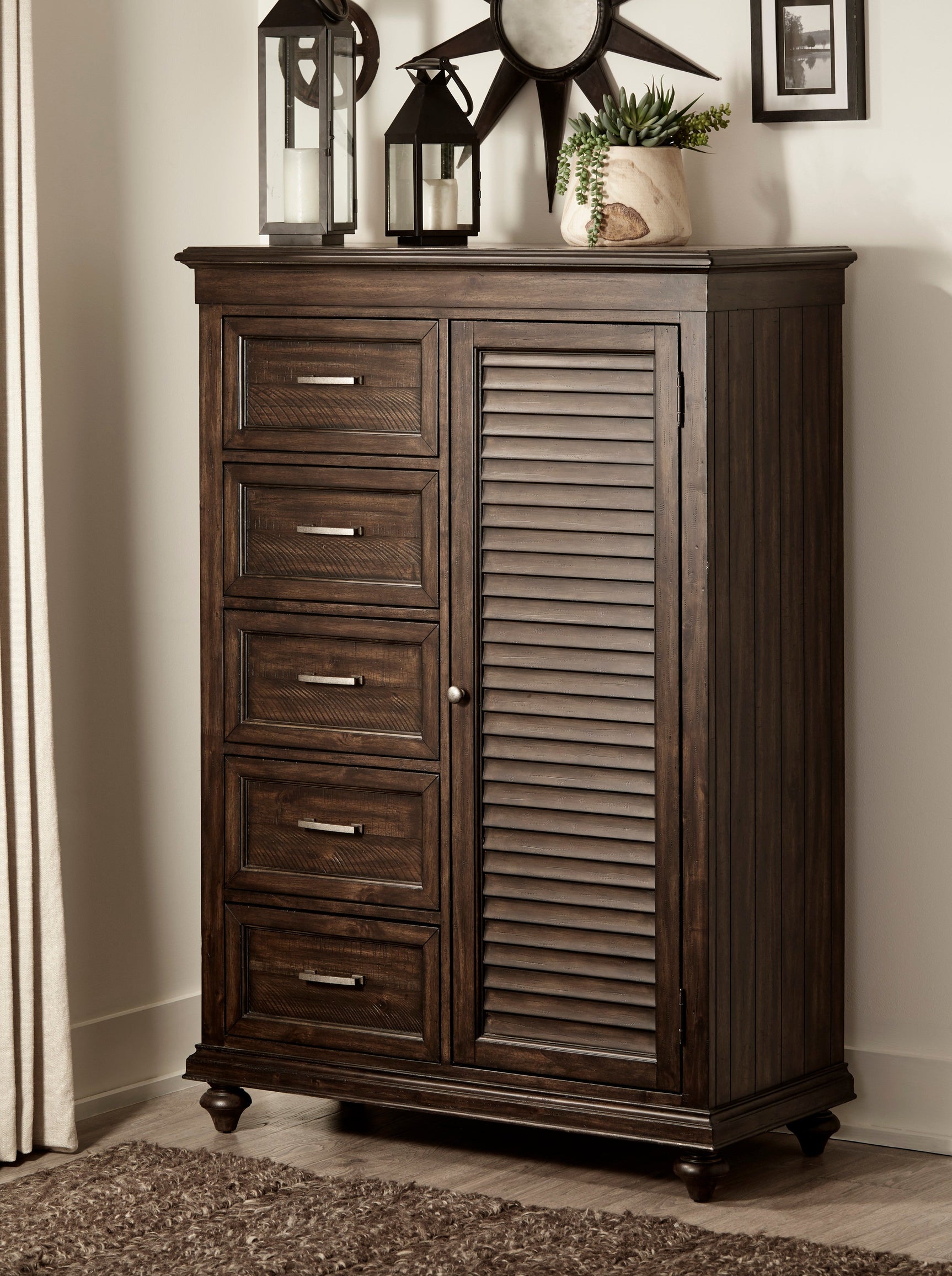 Cardano Driftwood Charcoal Wardrobe Chest - Ornate Home