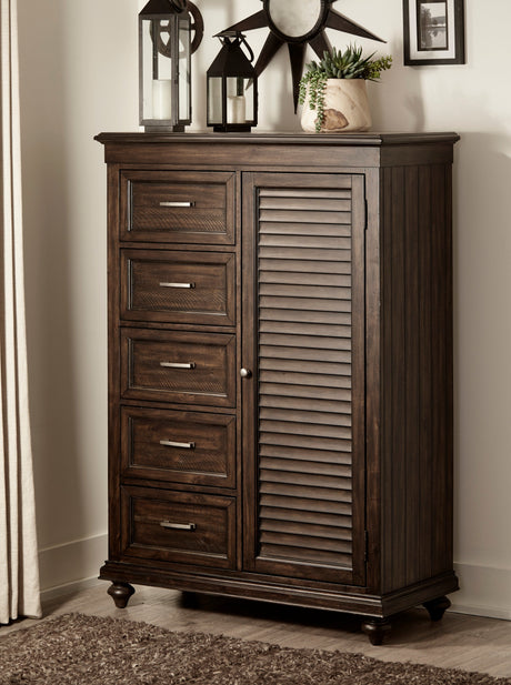 Cardano Driftwood Charcoal Wardrobe Chest - Ornate Home