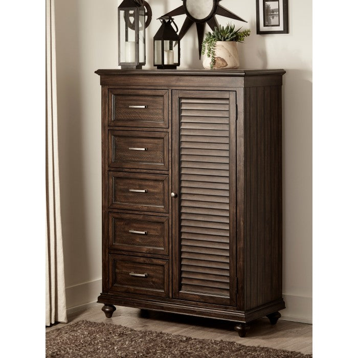 Cardano Driftwood Charcoal Wardrobe Chest - Ornate Home