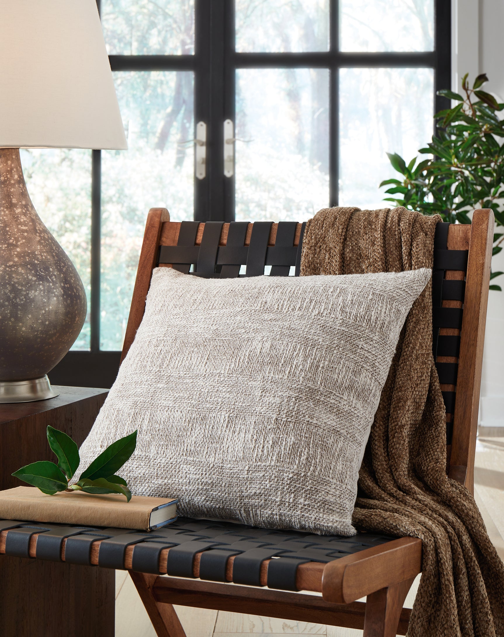 Carddon Brown/White Pillow (Online Special Price) - Ornate Home