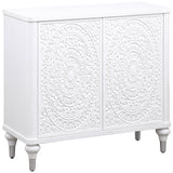 Cardella Distressed White Accent Cabinet - Ornate Home