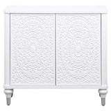 Cardella Distressed White Accent Cabinet - Ornate Home